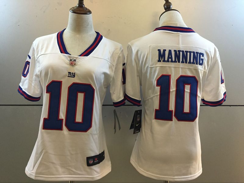 Nike Giants 10 Eli Manning White Women Color Rush Limited Jersey