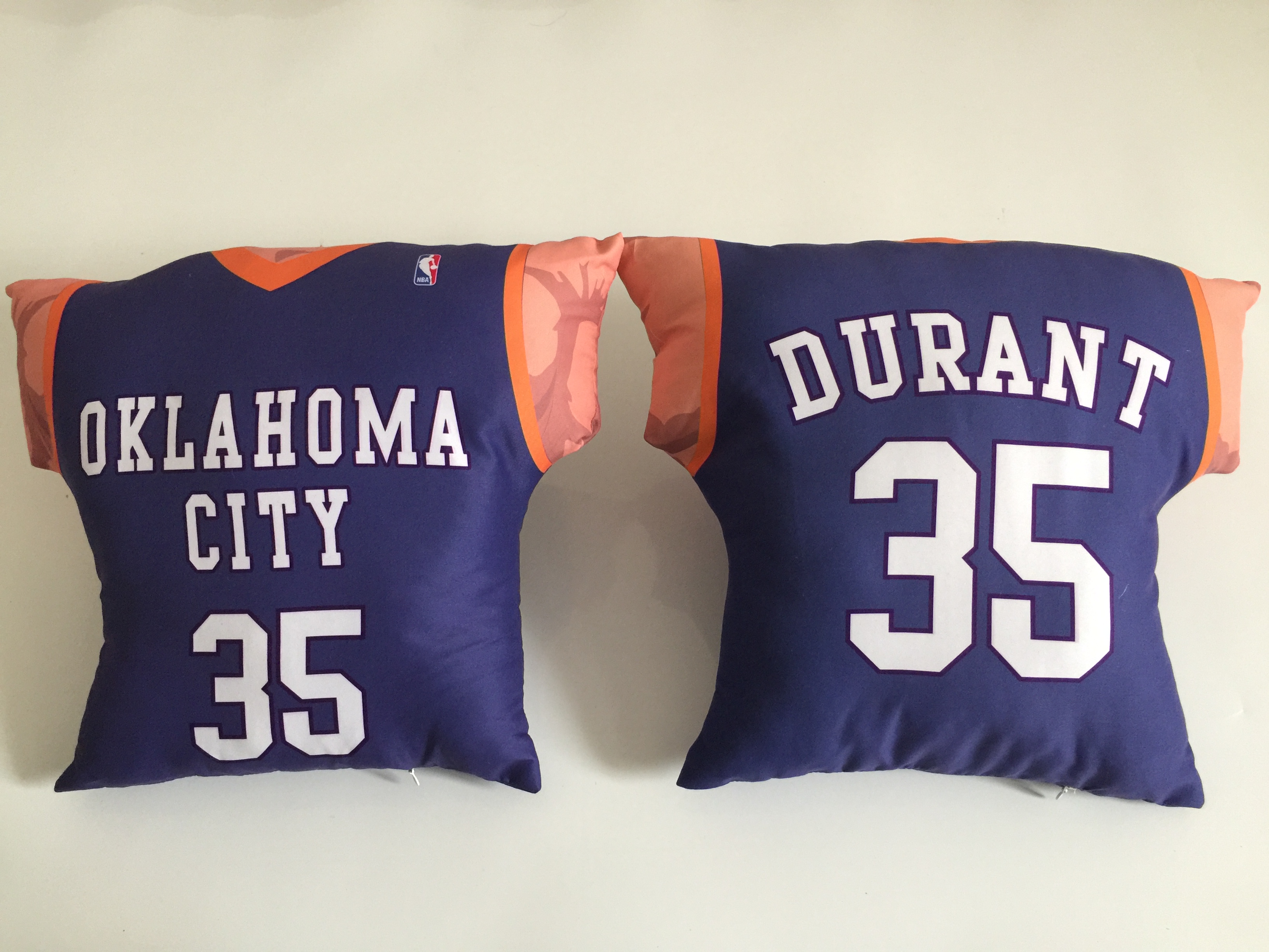 Oklahoma City Thunder 35 Kevin Durant Blue NBA Pillow