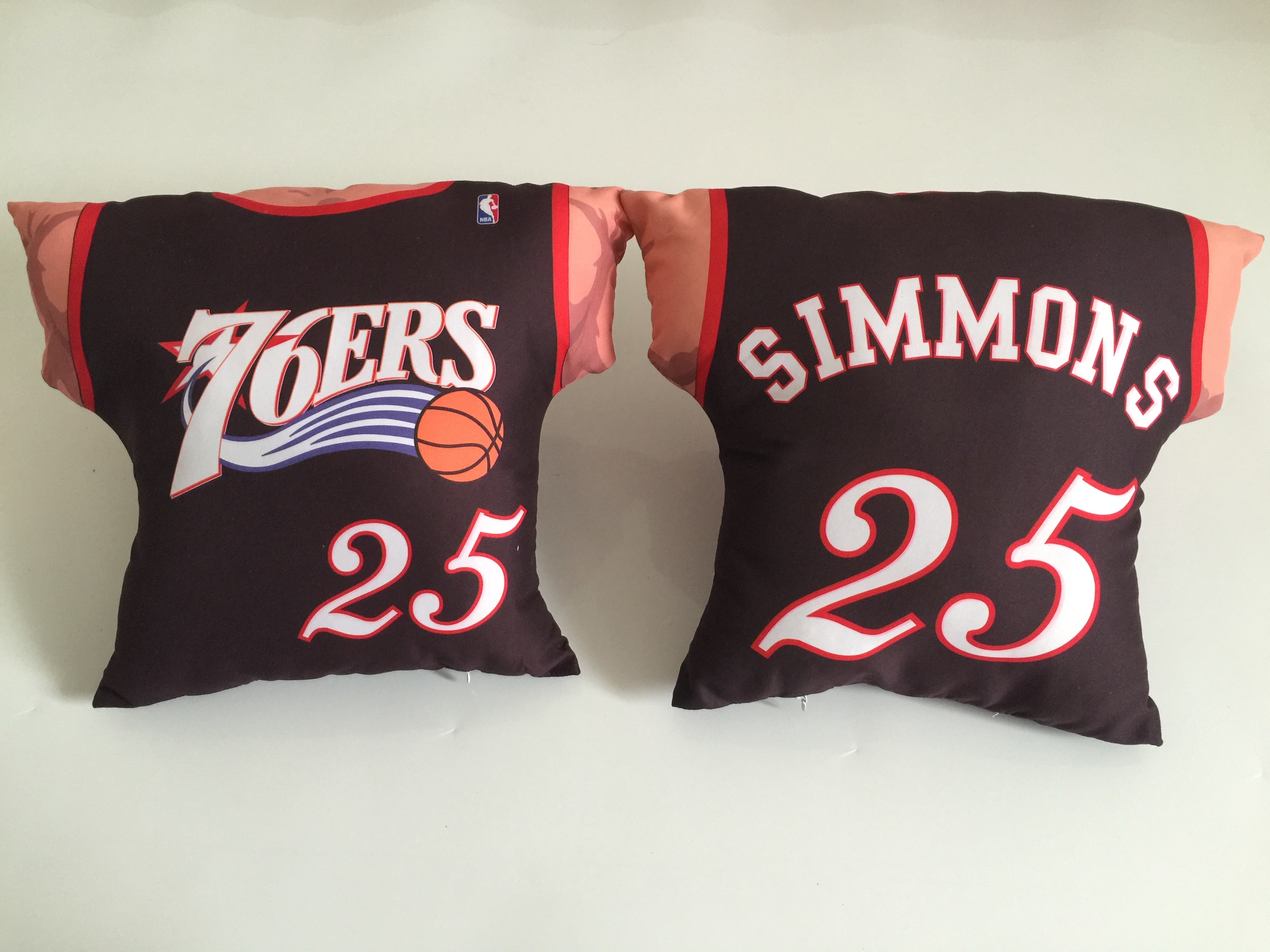 Philadelphia 76ers 25 Ben Simmons Black NBA Pillow
