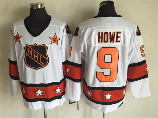 1980 All Star 9 Gordie Howe White CCM NHL Jersey