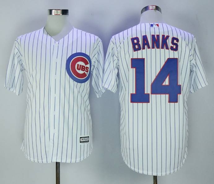 Cubs 14 Ernie Banks White New Cool Base Jersey