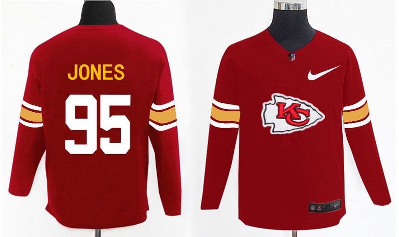 Nike Chiefs 95 Chris Jones Red Knit Sweater