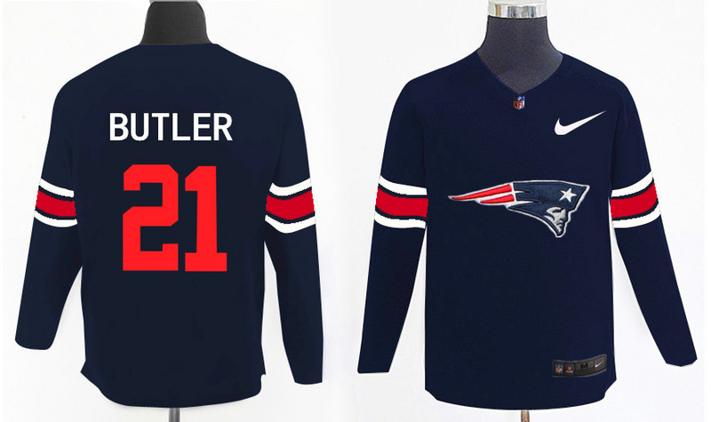Nike Patriots 21 Malcolm Butler Navy Knit Sweater