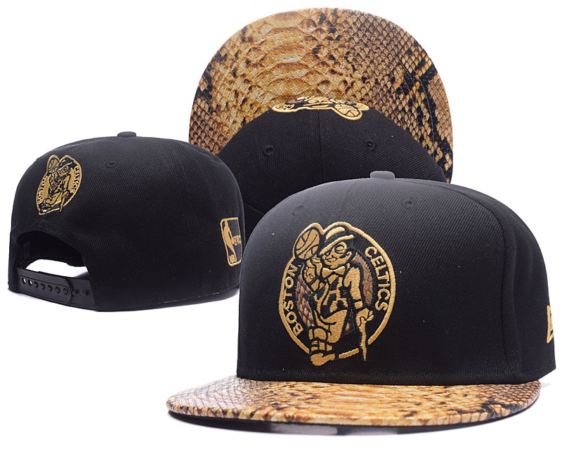 Celtics Gold Logo Black Adjustable Hat YS