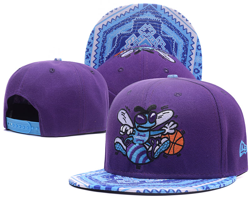 Hornets Team Logo Purple Adjustable Hat YS