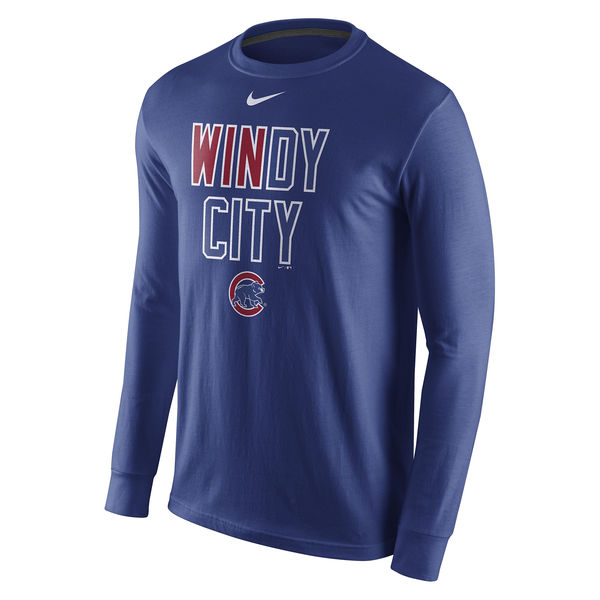 Men's Chicago Cubs Nike Royal 2016 Postseason Playoff Local Long Sleeve T-Shirt