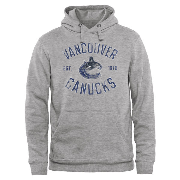 Vancouver Canucks Heritage Pullover Hoodie Ash