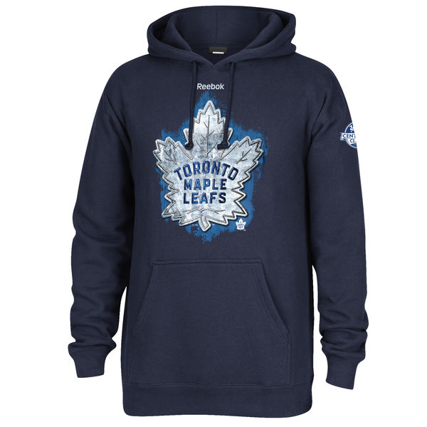Toronto Maple Leafs Reebok 2017 Centennial Classic Silver & Ice Pullover Hoodie Navy