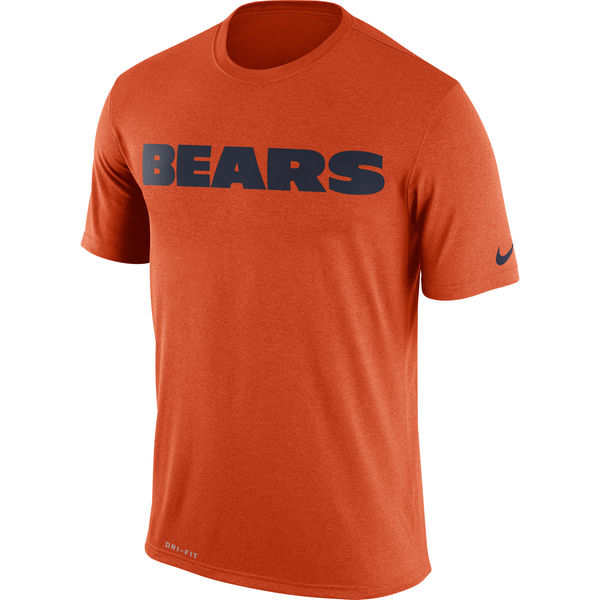 Chicago Bears Nike Legend Wordmark Essential 3 Performance T-Shirt Orange