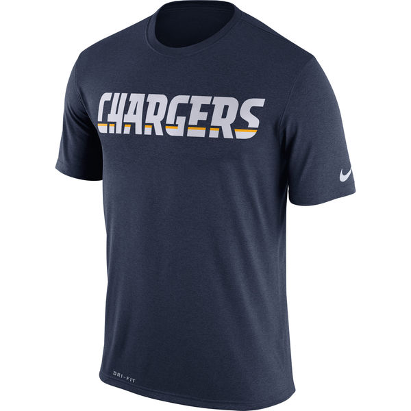 San Diego Chargers Nike Legend Wordmark Essential 3 Performance T-Shirt Navy