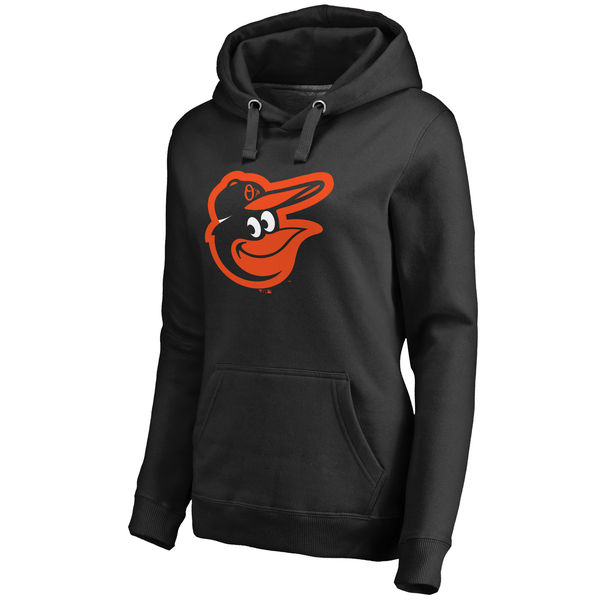 Baltimore Orioles Women's Team Color Primary Logo Pullover Hoodie Black