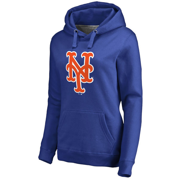 New York Mets Women's Team Color Primary Logo Pullover Hoodie Royal