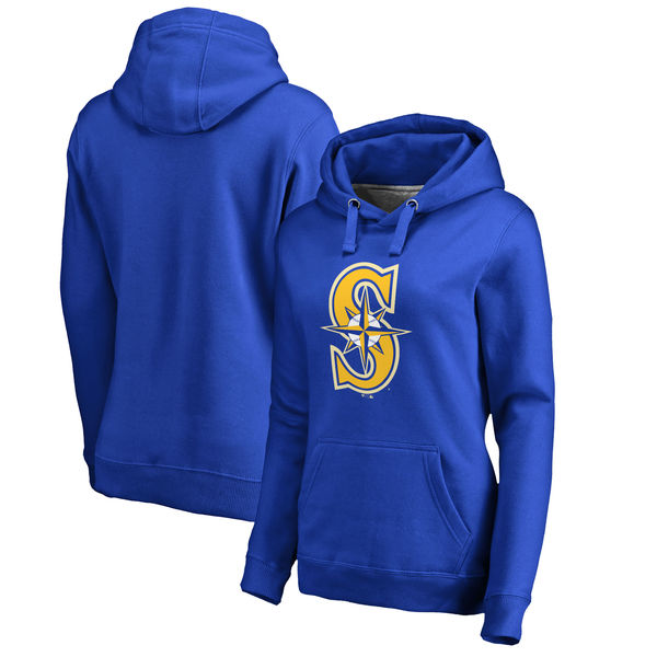 Seattle Mariners Women's Plus Sizes Primary Team Logo Pullover Hoodie Royal