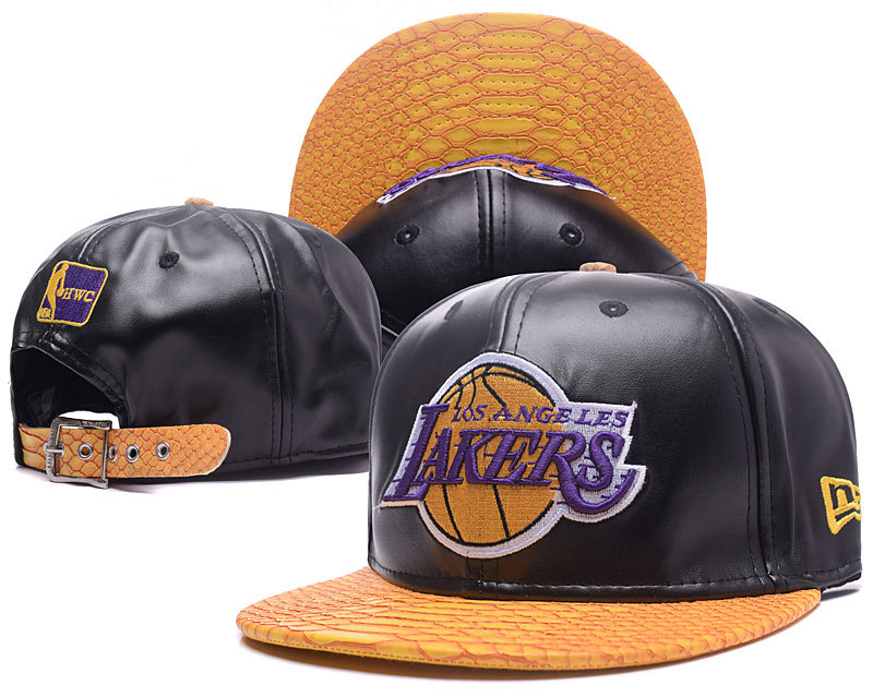 Lakers Team Logo Black Adjustable Hat GS
