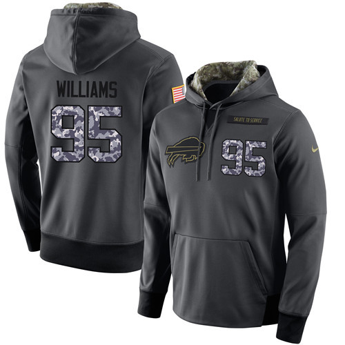 Nike Bills 95 Kyle Williams Anthracite Salute to Service Pullover Hoodie