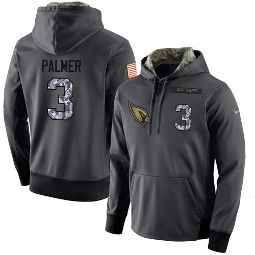 Nike Cardinals 3 Carson Palmer Anthracite Salute to Service Pullover Hoodie