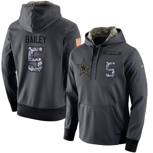 Nike Cowboys 5 Dan Bailey Anthracite Salute to Service Pullover Hoodie