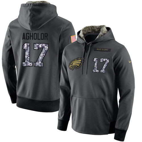 Nike Eagles 17 Nelson Agholor Anthracite Salute to Service Pullover Hoodie