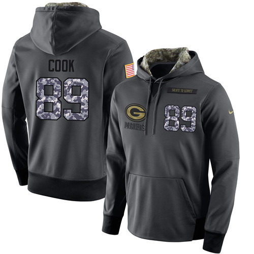 Nike Packers 89 Jared Cook Anthracite Salute to Service Pullover Hoodie