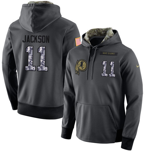 Nike Redskins 11 DeSean Jackson Anthracite Salute to Service Pullover Hoodie