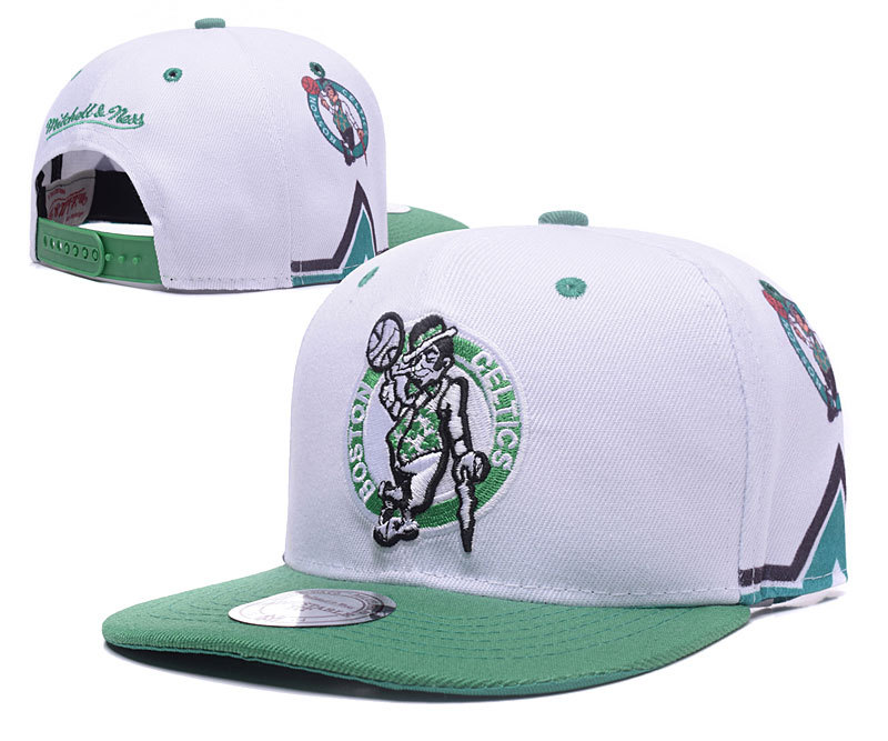 Celtics Team Logo White Mitchell & Ness Adjustable Hat LH