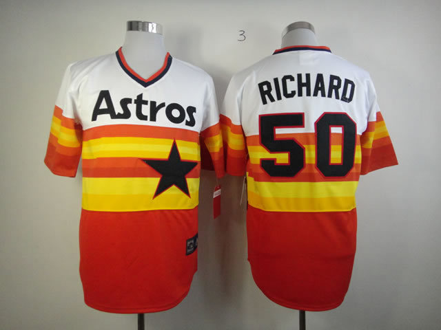 Astros 50 J.R. Richard Orange Cool Base Cooperstown Collection Jersey