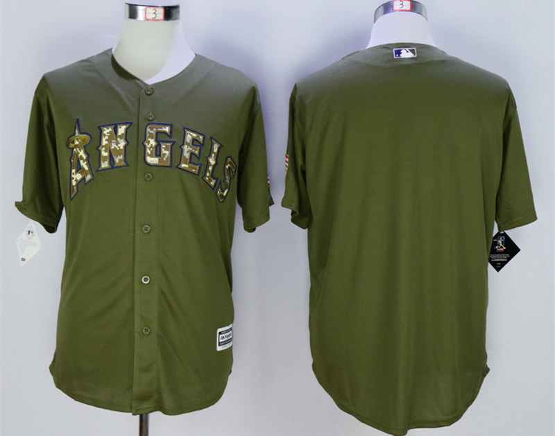 Angels Blank Olive Green New Cool Base Jersey
