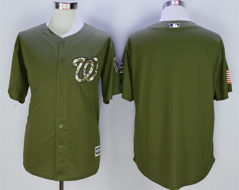 Nationals Blank Olive Green New Cool Base Jersey