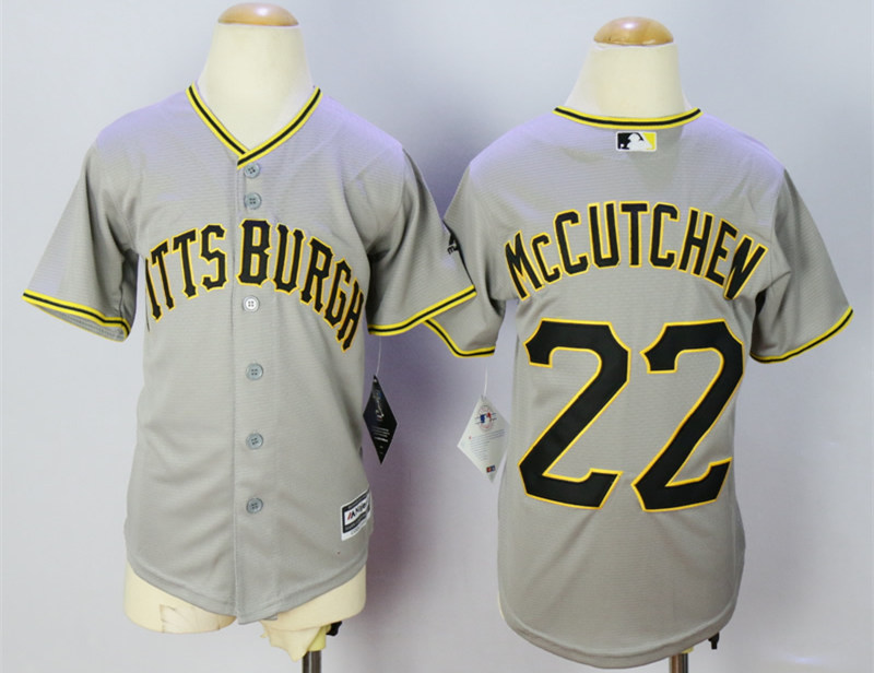 Pirates 22 Andrew McCutchen Grey Youth New Cool Base Jersey
