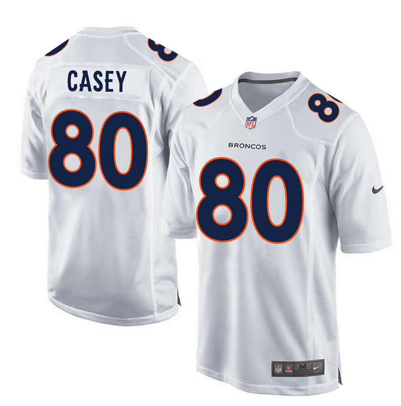 Nike Broncos 80 James Casey White Game Event Jersey