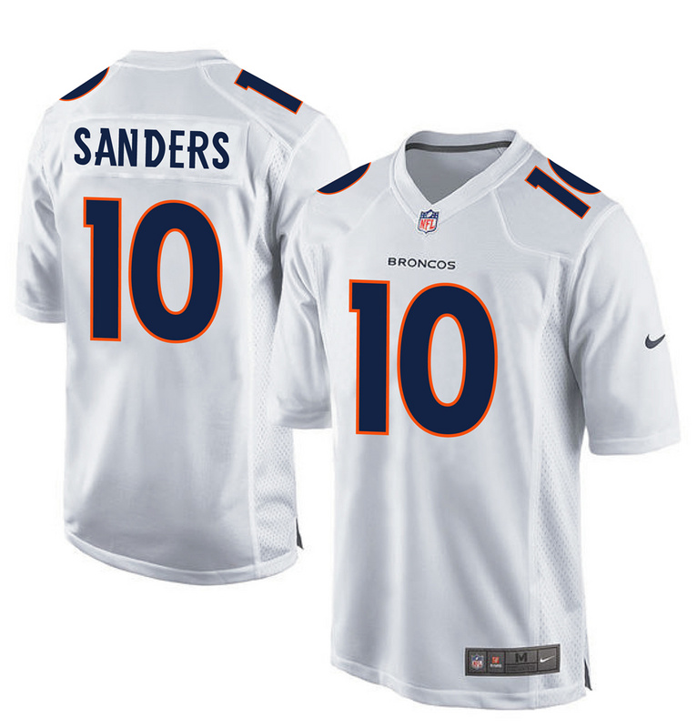Nike Broncos 10 Emmanuel Sanders White Youth Game Event Jersey