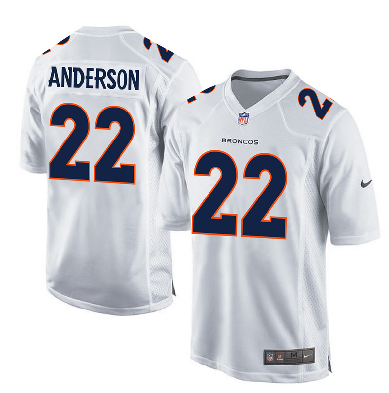 Nike Broncos 22 C.J. Anderson White Youth Game Event Jersey
