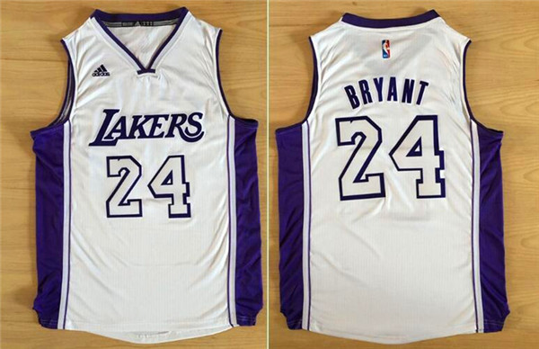 Lakers 24 Kobe Bryant White Hot Printed Swingman Jersey