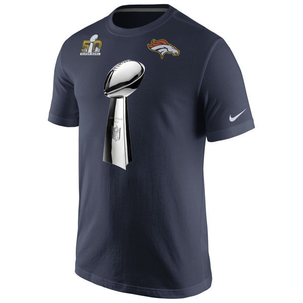 Nike Denver Broncos Blue Super Bowl 50 Champions Short Sleeve Men's T-Shirt06