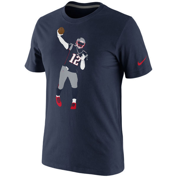 Nike Patriots 12 Tom Brady Blue Short Sleeve Men's T-Shirt