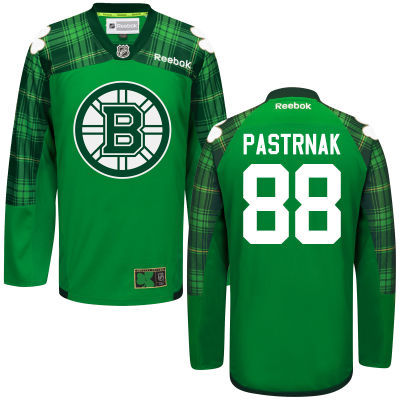 Bruins 88 David Pastrnak Green St. Patrick's Day Reebok Jersey