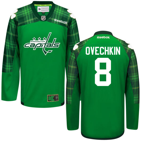 Capitals 8 Alex Ovechkin Green St. Patrick's Day Reebok Jersey