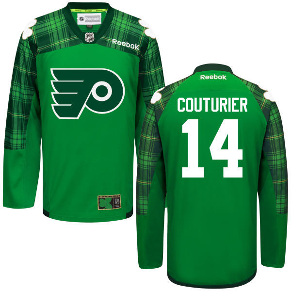 Flyers 14 Sean Couturier Green St. Patrick's Day Reebok Jersey