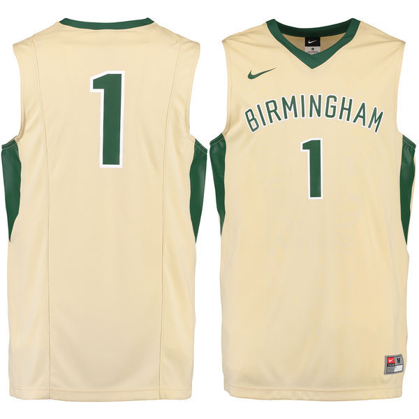 Nike Birmingham #1 Cream Basketball College Jersey