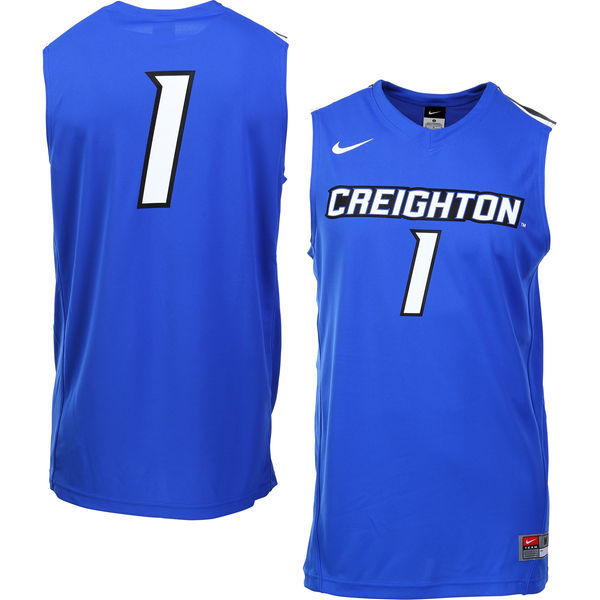 Nike Creighton Bluejays #1 Blue Basketball College Jersey