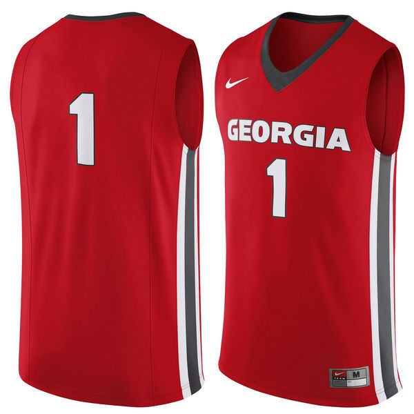 Nike Georgia Bulldogs #1 Red Basketball College Jersey
