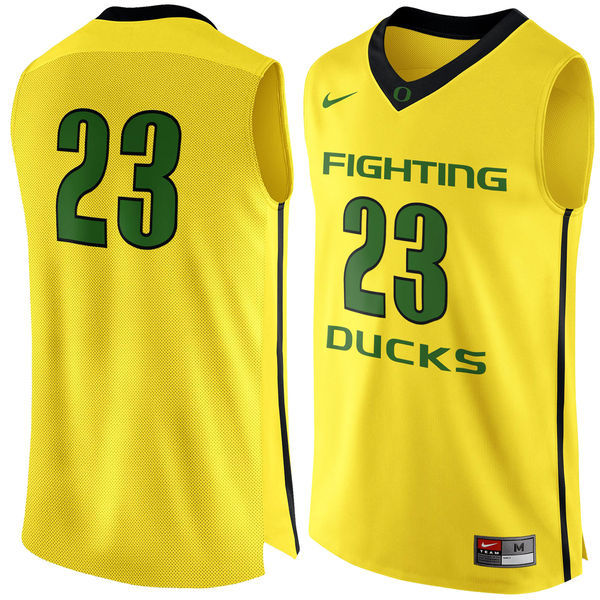 Nike Oregon Ducks #23 Yellow Basketball College Jersey