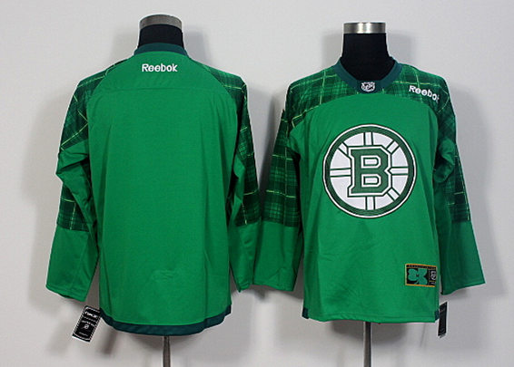 Bruins Blank Green St. Patrick's Day Reebok Jersey