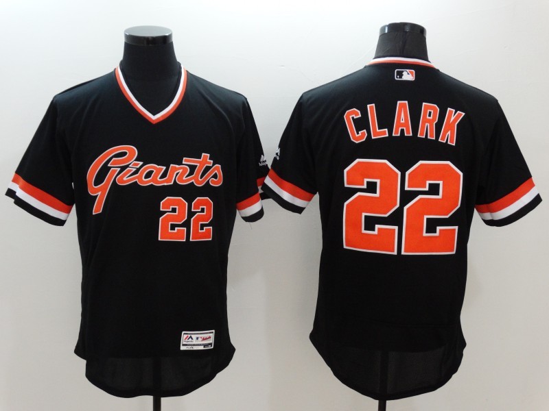 Giants 22 Will Clark Black Flexbase Jersey