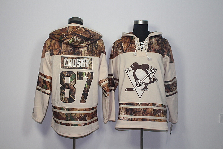 Penguins 87 Sidney Crosby Old Time Hockey Stone Realtree Lacer Name and Number Hoodie