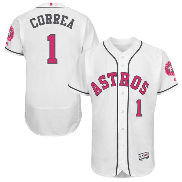 Astros 1 Carlos Correa White 2016 Mother's Day Flexbase Jersey