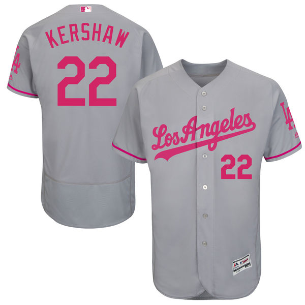 Dodgers 22 Clayton Kershaw Grey 2016 Mother's Day Flexbase Jersey