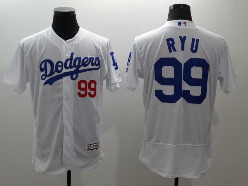 Dodgers 99 Hyun-jin Ryu White Flexbase Jersey