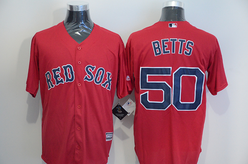 Red Sox 50 Mookie Betts Red New Cool Base Jersey