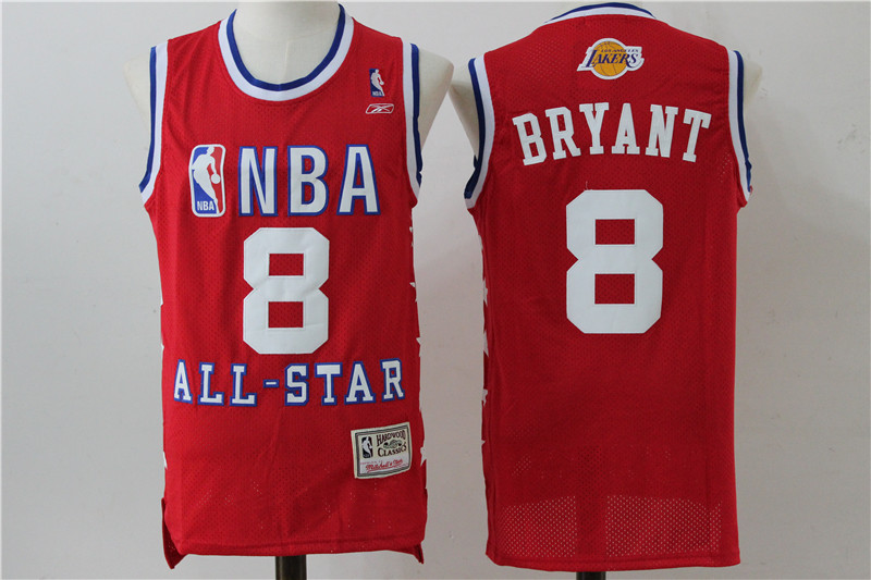 Lakers 8 Kobe Bryant Red 2003 All Star Hardwood Classics Jersey